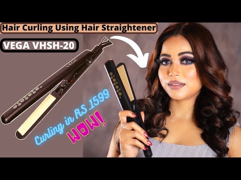 Hair Curling With Hair Straightener Using Vega Keratin Glow VHSH-20 Hair Straightener