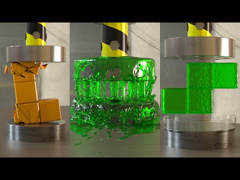 Tetris vs Hydraulic Press  - Water, Slime Wood Metal and more