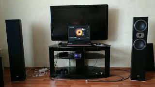 Стерео усилок 2.0 с алика рвет HECO !