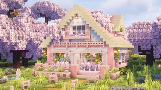 [Minecraft] How to Build a Cute Cherry Blossom House / Tutorial
