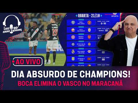 AO VIVO: VASCO ELIMINADO NO MARACA; PSG VENCE O BARÇA; DIA DE BAYERN X ARSENAL; REAL MADRID EM CAMPO