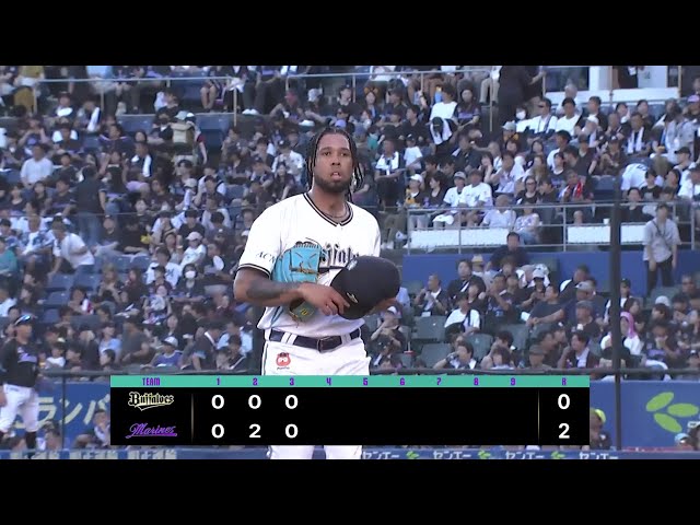 【3回裏】バファローズ・エスピノーザ 最後は大きく曲がる変化球で3者連続三振を奪う!! 2025年7月21日 千葉ロッテマリーンズ 対 オリックス・バファローズ