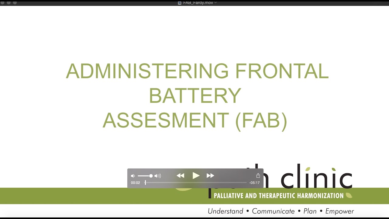 Administering Frontal Battery Assessment (FAB)