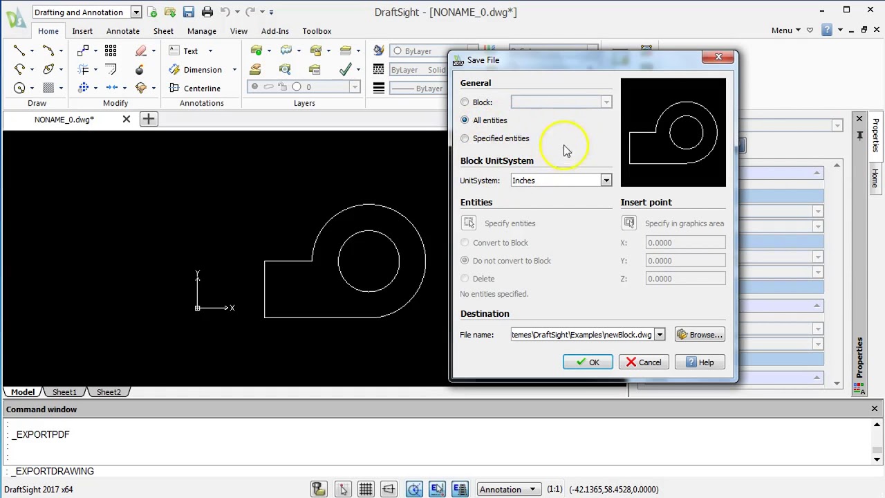 1.2 'Save', 'Save as...' And 'Export' in DraftSight