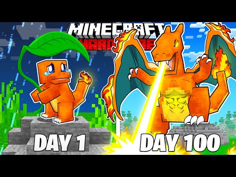 Fozo - I Survived 100 Days as a FIRE POKEMON in HARDCORE Minecraft