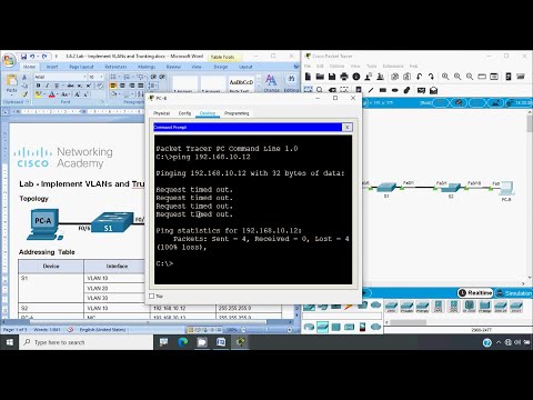 3.6.2 Übung – Implementieren von VLANs und Trunking