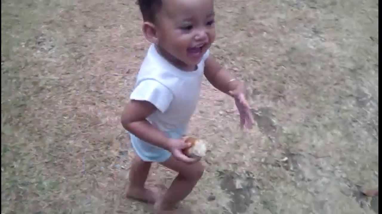 Little Girl Reacting to Birds Chirping