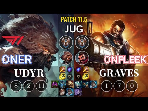 T1 Oner Udyr vs OnFleek Graves Jungle - KR Patch 11.5