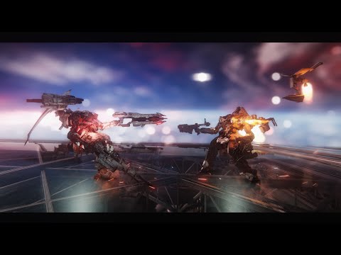 Armored Core 6 Rusty but he fights against Pixy with Zero in the backgorund