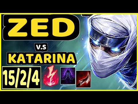 SERTUSS (ZED) vs KATARINA - QUADRAKILL 15/2/4 KDA MID CHALLENGER GAMEPLAY - EUW