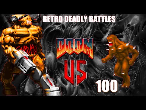 Cyberdemon vs 100 imps - DOOM Classic : Versus Battle : Monster Infighting - Retro Arena