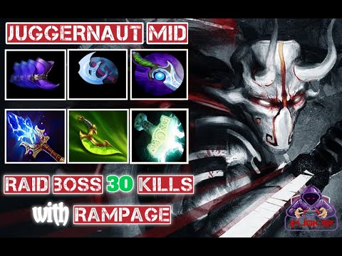 MID JUGGERNAUT | 30 Kills | WITH Rampage - DOTA 2 7.29 GAMEPLAY