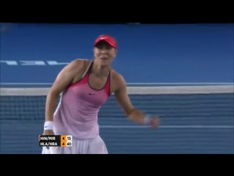 Lucie Hradecka cops a smash in the shoulder during doubles final | Australian Open 2016