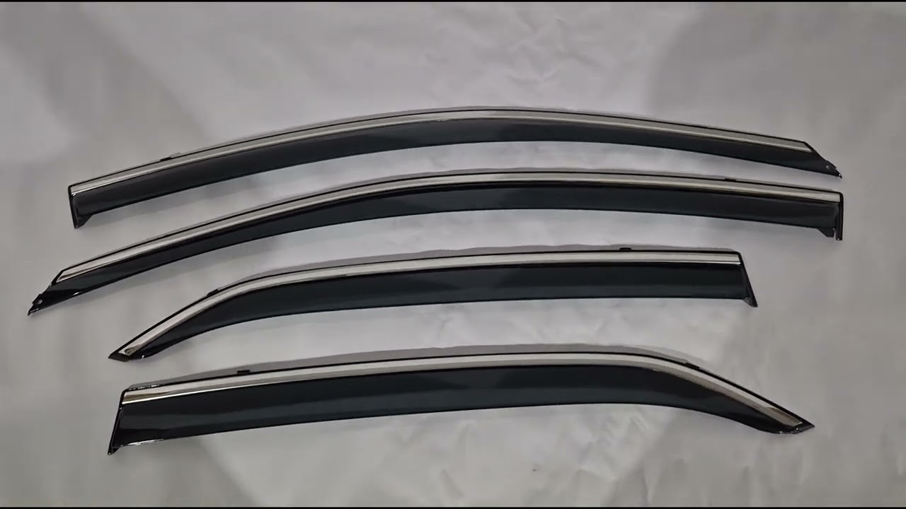 Ветровики с хромированным молдингом Niken Luxury (4 шт) Video 1