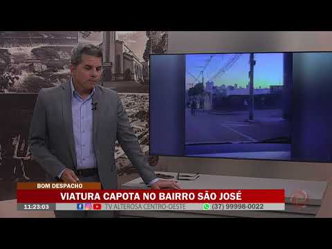 Viatura capota no Bairro São José, em Bom Despacho