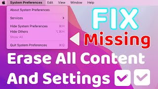 Macos monterey erase all content and settings missing/not showing SOLVED - Factory Reset Done