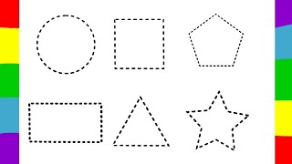 Shapes drawing, shapes tracing for kids, learn shapes and colors|