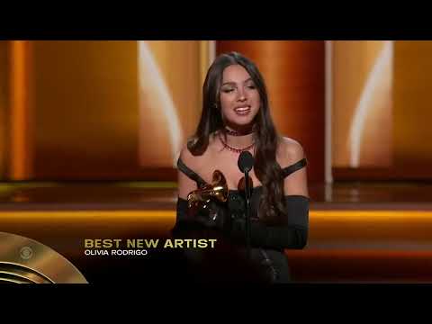 Olivia Rodrigo wins "Best New Artist" award at Grammys #grammys