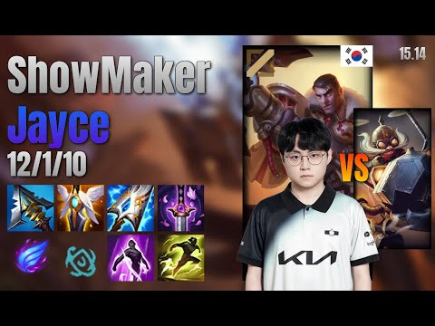 ShowMaker Mid Jayce vs Corki lol KR solo rank Full Game 15.14 | 쇼메이커 제이스 vs 코르키