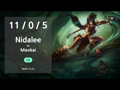 Nidalee Jungle vs Maokai - KR Challenger Patch 13.21