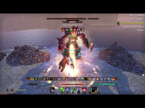 Elder Scrolls online G09_Gandlieu: Magicka Warden PvE DPS trial dummy 88.5k scalebreaker