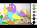 How To Draw A Bird Step By Step With Coloring Pages And Water Colors For Kids