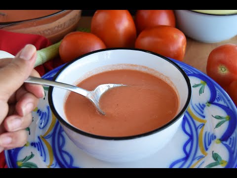 🍅 Sopa fría de tomate muy fácil ESTÁ BUENÍSIMA!!!