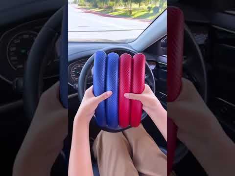Steering Wheel Cover, Steering Accessories for Car (Carbon Fiber Pattern Red)#short video