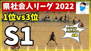 【バドミントン】第29回県社会人リーグ 男子3部 1位vs3位 S1【2022年4月24日】【シングルス】