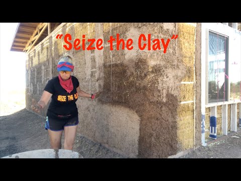 Plastering Our Straw Bale House