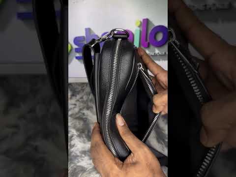 Genuine Cow Leather Crossbody Bag for Men and Women video thumbnail