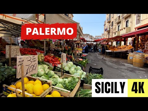 SICILY, ITALY 🇮🇹 [4K] Palermo — Ballaro Market — Walking Tour