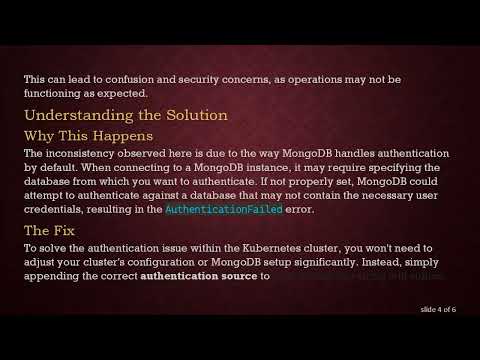 Resolving MongoDB Authentication Issues Inside Kubernetes