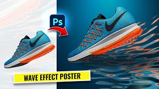 How to Create Wave Effect for Sport Shoes Ad Poster in Photoshop