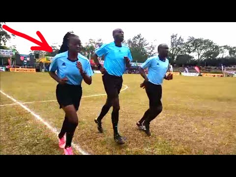 Malala Super Cup Finals: See What This Female Referee Was Seen Doing At Mumias Complex Stadium