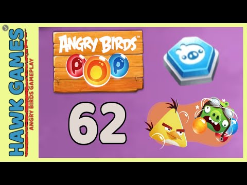 Angry Birds Stella POP Bubble Shooter Level 62 - Walkthrough, No Boosters