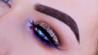 Bronze Glitter and Purple Eye Tutorial | Nyx Cosmetics