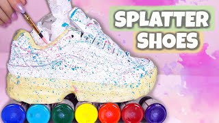 How To CUSTOM SPLATTER PAINT SHOES : $18 Walmart Sneakers Transformation