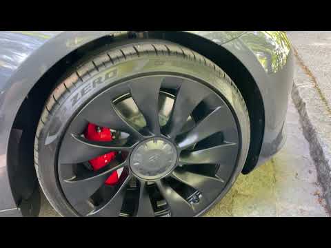 20 Zoll Überturbine Felgen Tesla Model 3 Performance Midnight Silver Metallic Juni Update