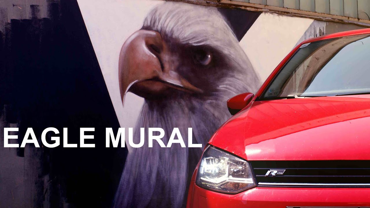 Spraying a huge EAGLE MURAL