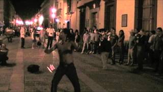 preview picture of video 'OAXACA MEXICO - Street Musican Drummers and Fire Dancer 2011'