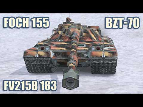 BZT-70, FV215b 183 & Foch 155 • WoT Blitz Gameplay