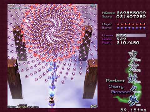 Touhou 7 ~ Perfect Cherry Blossom - Stage 4 Lunatic Perfect (MarisaA)