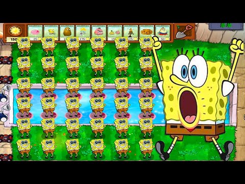 100% REPEATER Spongebob VS All Zombies - ZomBotany | Plants vs Mod Spongebob