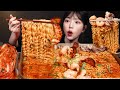 SUB Spicy Seafood Ramyun Mukbang Lobster Webfoot Octopus Shrimp And Kimchi Asmr