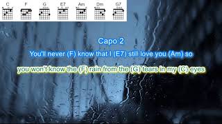 Cryin&#39;in the Rain by the Everly Brothers play along with scrolling guitar chords and lyrics