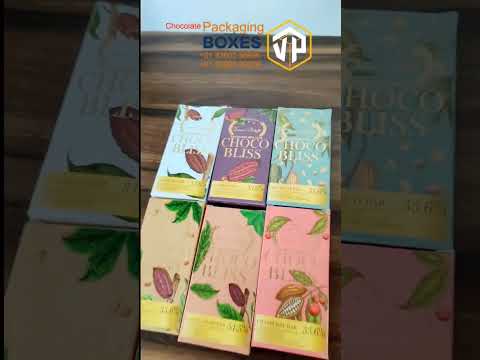 Premium chocolate bar packaging box with leaf print, premium...