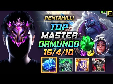 Master Dr. Mundo TOP vs Irelia - 천상계 장인 탑 문도 템트리 룬 서리불꽃 착취 ドクター・ムンド Доктор Мундо 祖安狂人 - LOL KR 11.9