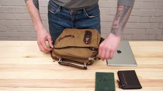 Сумка вертикальна текстильна 20155 Vintage коричневий