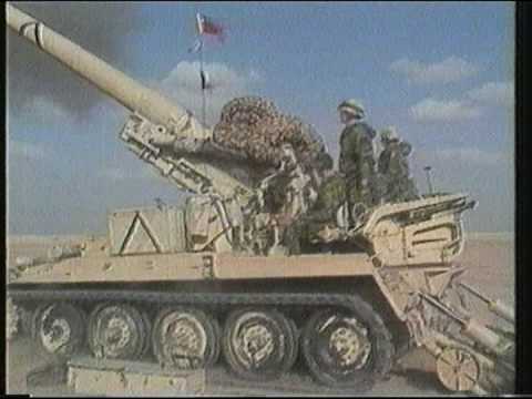 UK M110 Artilery in action Gulf War 1991